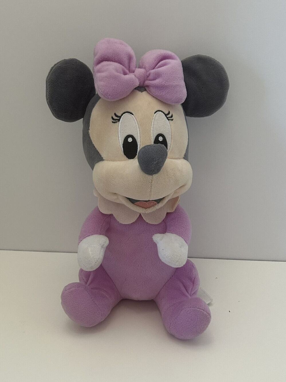 Disney Theme Park Lavender Baby Minnie Mouse Plush Stuffed Animal Toy 11”